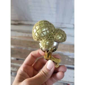 Green Glass mushroom clip-on ornament Xmas unique tree
